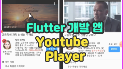 Flutter Youtube (유튜브) Player 개발